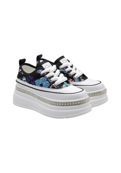 Guja 25y423-6 Gizli Dolgu Pulpayetli Kadın Sneaker Ayakkabı Siyah