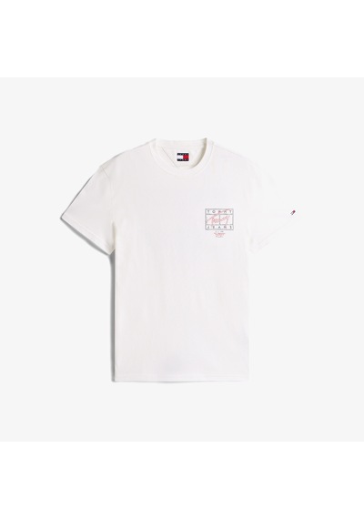 Tommy Hilfiger Regular Sign Spray Erkek Beyaz T-shirt Dm0dm22319 Beyaz
