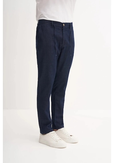 Cazador Jogger Denim Pantolon Beli Bağcıklı Düz Paça 812 Mavi