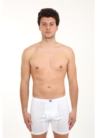 Akbeniz Erkek Paçalı Penye Boxer 40066-Beyaz