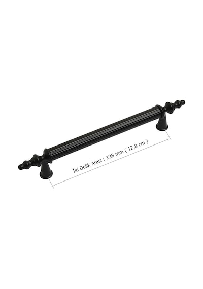 5 Adet Öyküm Alm. Çizgili 128 Mm Mat Siyah Mobilya Dolap Kulp