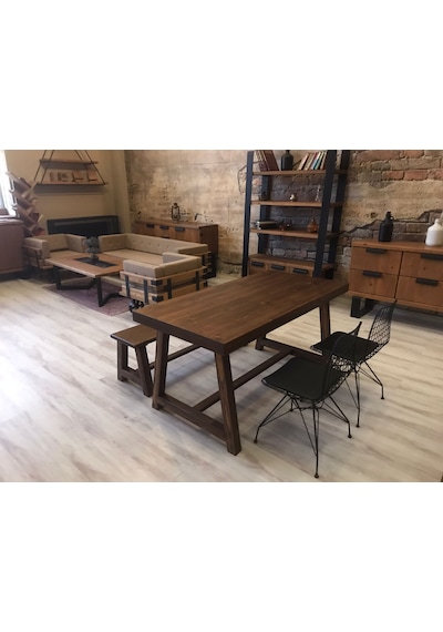Ntconcept Farmlife Doğal Ahşap Masif Yemek Masası 85x200cm