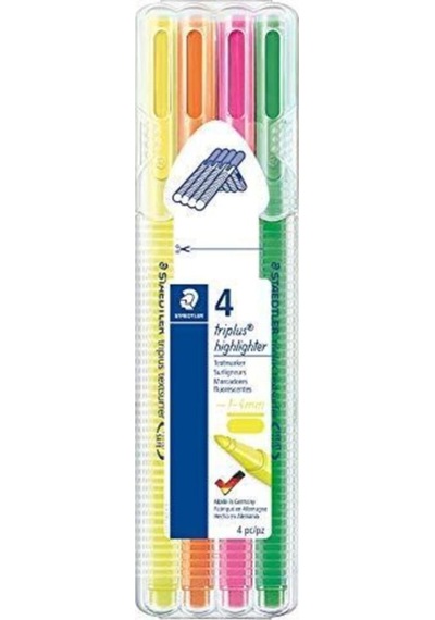 362 Sb4 Triplus Textsurfer Üçgen Highlighter Karışık Renk 4' Lü