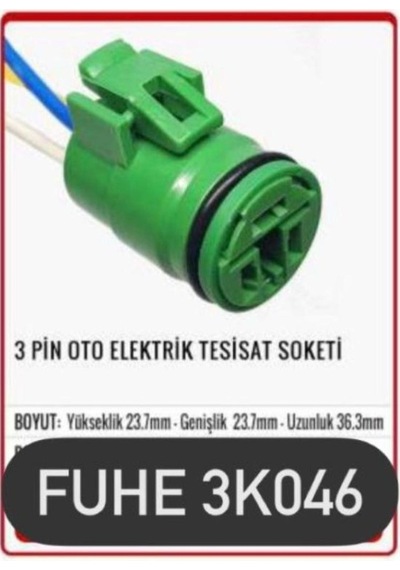 Fhe 3k046 3 Pin Oto Elektrik Tesisat Soketi