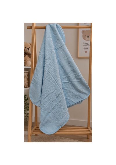 Bebe İçi Polarlı Kışlık Battaniye 120 X 90 Cm Mavi Mavi