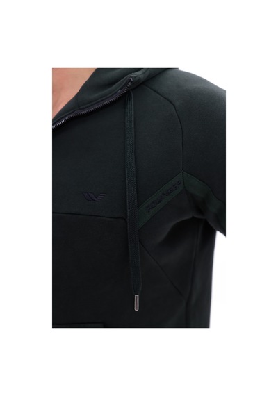 Rowinger 3 İplik Kalın Dokulu Parçalı Görünümlü Kapüşonlu Tam Fermuarlı Erkek Sweatshirt Darkgreen Rowinger 3 İplik Kalın Dokulu Parçalı Görünümlü Kapüşonlu Tam Fermuarlı Erkek Sweatshirt Darkgreen