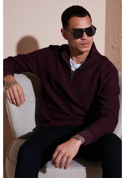 Buratti Pamuklu Regular Fit Yarım Fermuarlı Dik Yaka Erkek Sweat 5905716 Vişne Buratti Pamuklu Regular Fit Yarım Fermuarlı Dik Yaka Erkek Sweat 5905716 Vişne