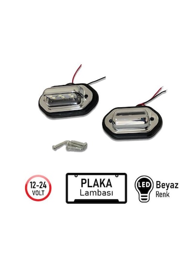 Plaka Lambası 12-24v Nikel Smd Ledli Beyaz 2li