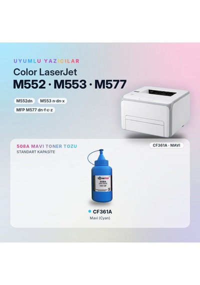Hp 508a Cf361a Toner Tozu Mavi 145gr / Color Laserjet Enterprise M552 / M553 / Mfp M577