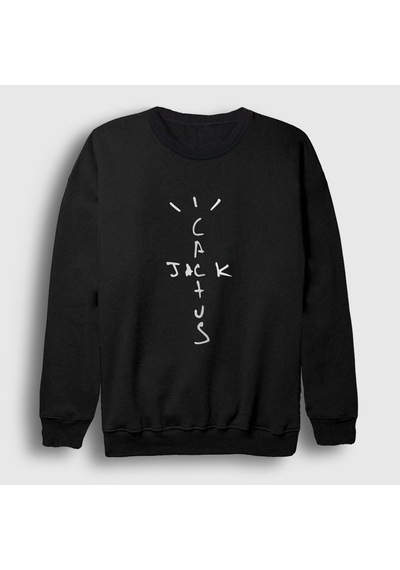 Presmono Unisex Cactus Jack Travis Scott Sweatshirt Siyah