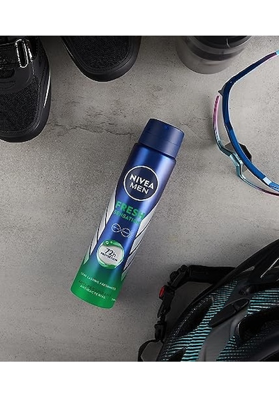 Nıvea Men Erkek Sprey Deodorant Fresh Sensation 250 Ml, 72 Saat Terleme Ve Ter Kokusuna Karşı Anti-perspirant Koruma,ferah Koku,avantajlı Boy