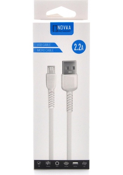 Novka NVK03 Micro/USB 2.2 A 1 M Şarj Ve Data Kablosu Beyaz