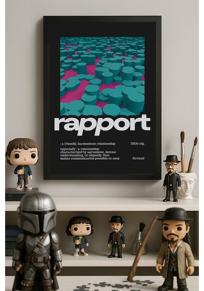 Rapport Siyah Ahşap Çerçeveli Poster, Dekoratif Hediyelik Duvar Tablosu