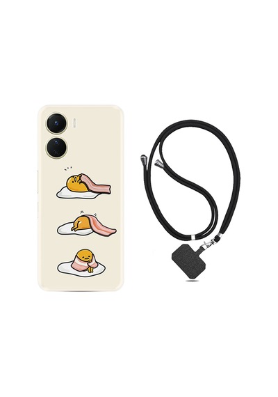 Vivo Y16 Kılıf İpli Boyun Askılı Desenli Silikon Sweety Egg 1322