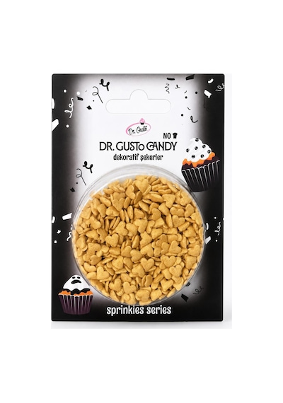 Dr. Gusto Altın Kalp Konfeti Pasta Süsleme Şekeri
