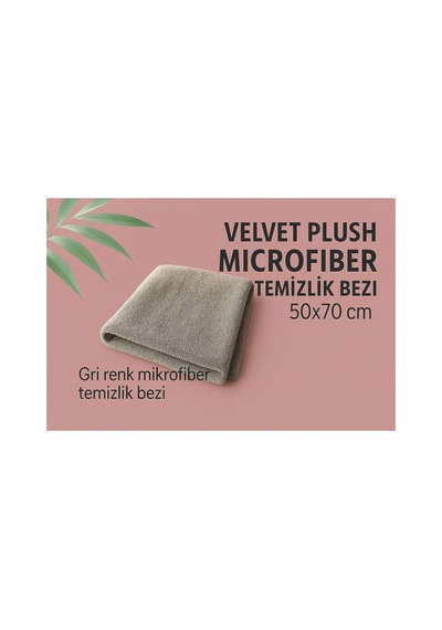 Kadife Mikrofiber Velvet Pelüş 50x70 Gri Temizlik Bezi