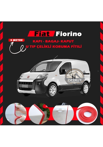 Fiat Fiorino Oto Araç Kapı Koruma Fitili 5metre Parlak Kırmızı Renk