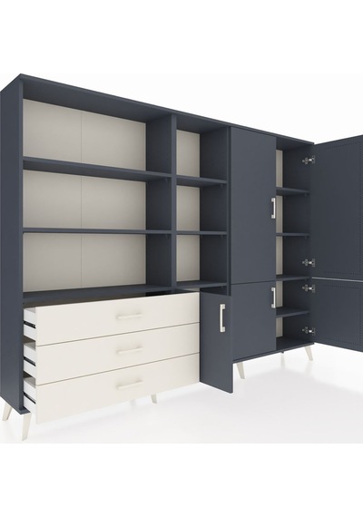 Arges Dolap 11 Raflı 3 Çekmeceli 5 Kapaklı 220x30x163 Antrasit-an Antrasit-antrasit/aytaşı Arges Dolap 11 Raflı 3 Çekmeceli 5 Kapaklı 220x30x163 Antrasit-an Antrasit-antrasit/aytaşı