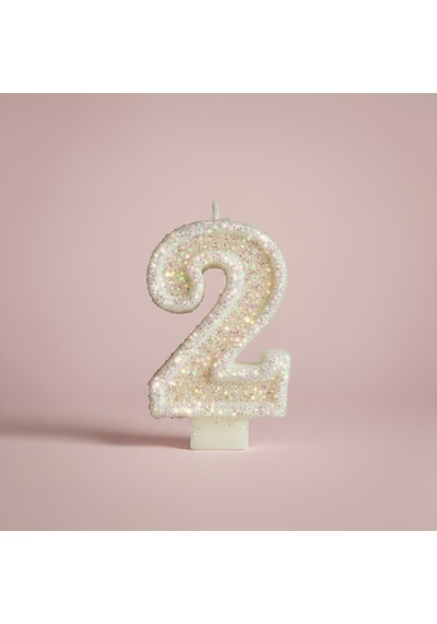 Pembe Simli Pasta Mumu Doğum Günü Mum 2 Yaş