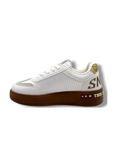 Mıa Marya 7020-26 Simli Yıldızlı Trend Fashion Kadın Sneaker Beyaz