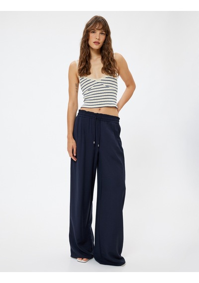 Koton Viskon Bol Paça Pantolon Beli Lastikli Bağlamalı Rahat Kalıp Lacivert 4sak40605pw Lacivert Koton Viskon Bol Paça Pantolon Beli Lastikli Bağlamalı Rahat Kalıp Lacivert 4sak40605pw Lacivert