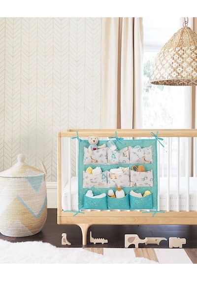 Baby 9 Cepli Bağlamalı Beşik Kenarı Düzenleyici Yeşil Lisinya