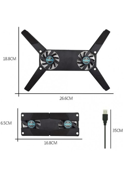 Katlanabilir 2 Fanlı Laptop Soğutucu