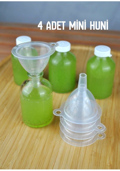 4 Adet Pratik Kolonya Parfüm Yağ Detoks Şişesi Doldurma Hunisi Mini Huni