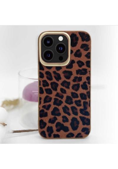 Kajsa Apple Uyumlu iPhone 13 Kılıf Kajsa Glamorous Serisi Leopard Combo Kapak ZORE-219945