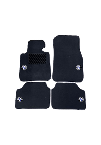 Oto Halı Paspas Seti Bmw 3 E92 2006 2013 Uyumlu Sport Kaymaz & Şık Tasarım - Siyah Logolu