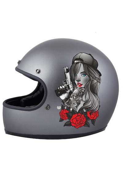 Mafya Gangster Mavi Gözlü Kız Sticker - Araba Oto Motosiklet Karavan Cam Araç Bavul Laptop Sticker - 00156 15x9 Cm