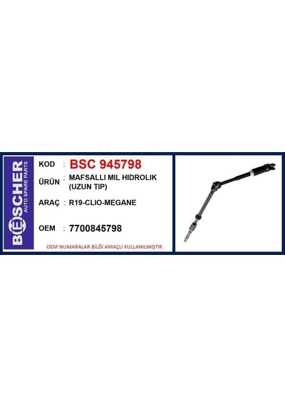 Neıman Mafsallı Mıl Hıdrolık Uzun Tıp R19-clıo-megane