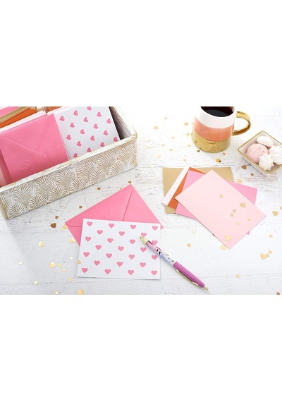 American Greetings Zarflı Boş Kartlar, Kalp Mektup Kağıdı, 200 Adet
