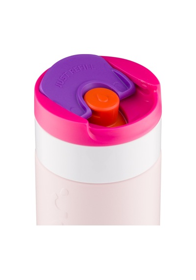 Dopper Travel Mug Yalıtımlı Termos Bardak 400 Ml - Çilek Pembesi Açık Pembe / Beyaz