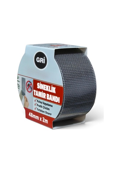 Yapışkan Sineklik Tülü Tamir Bandı 2 Metre X 48 Mm Sinek Teli Yaması Yırtık Delik Onarım Bantı