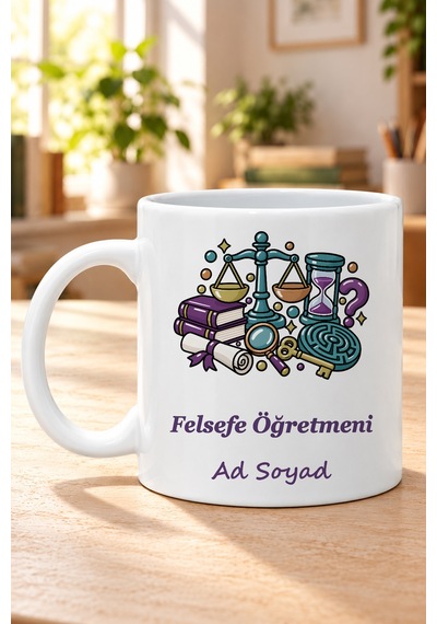 Felsefe Öğretmeni İsimli Baskılı Beyaz Kupa