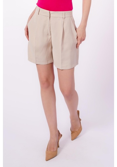 Seeh Bej Basic Kadın Şort Sh246