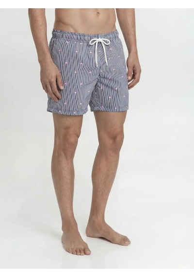 Jack & Jones Jack&jones Jpstmaui Breeze Mini Stripe Erkek Mayo Şort 12291425 Lacivert
