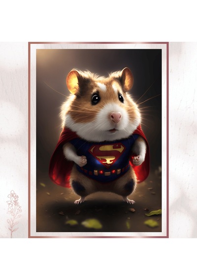 Süper Hamster - Mini Kahraman Sevimli Pvc Tablo