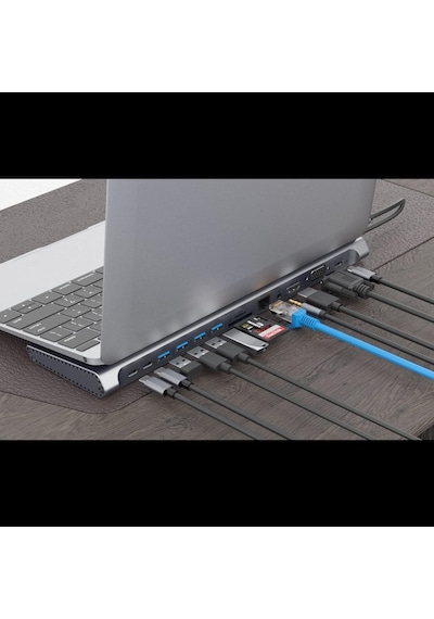 Mst-14u 14ın1 Type-c To Hdtv Multifunction 4k Ultra Hd 14 Ports Çevirici Dönüştürücü Adaptör