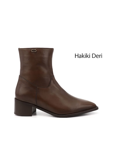 Gönderi(R) Gönderi R Kahverengi Fermuarlı Sivri Burun Hakiki Deri Bot kahverengi