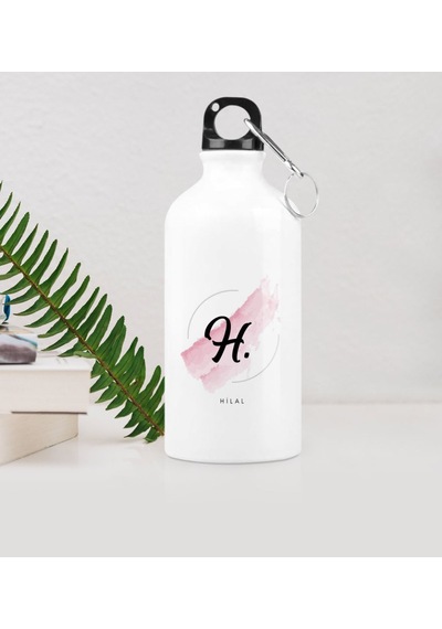 Kişiye Özel H Baş Harf Ve İsimli Metal Suluk (500 Ml.) Model 4