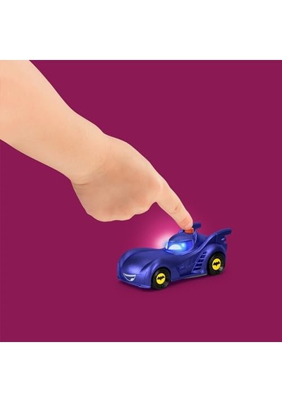 Fisher-price Batwheels Işıklı Yarışçılar Fisher-price Dc Batwheels Işıklı 1:55 Ölçekli Oyuncak Arabalar, Batmobile Bam Ve Buff, 2 Parça Hml25
