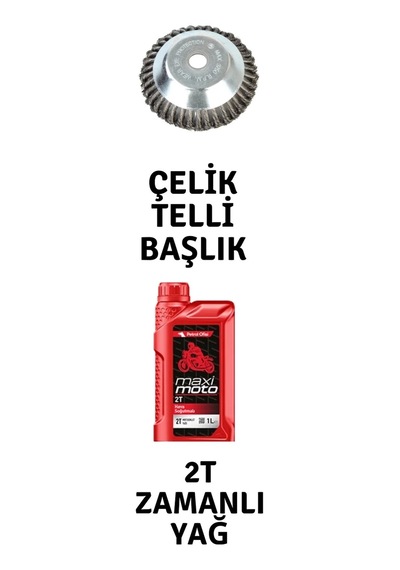 Rapco Motorlu Tırpan Çelik Telli Başlık Ve Petrol Ofisi Maximoto 2t Zamanlı Yağ