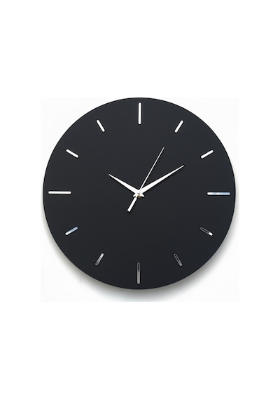 Stil Modern Duvar Saati 45 Cm Siyah-gümüş Siyah Gümüş