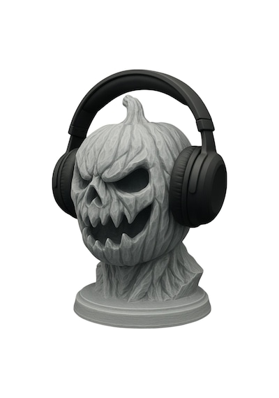 Happy3dworld Kabak Kafatası Kulaklık Standı, 3d Baskı Halloween Gotik Dekor