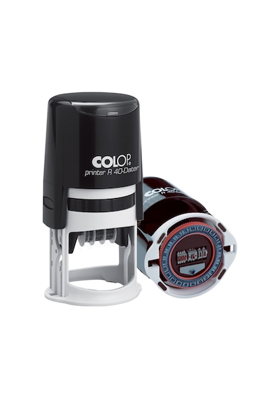 Colop R40 Tarih Kaşe Tr/24 Saat Siyah Kasa Kırmızı Keçe - 40 MM