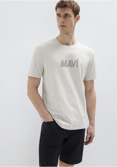 Mavi - Mavi Logo Baskılı Gri Tişört 0612896-70080