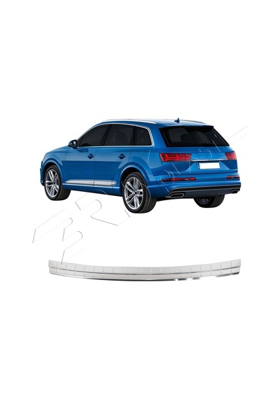 Audi Q7 Uyumlu 2015-2019 Krom Arka Tampon Üstü Koruma Paslanmaz Çelik