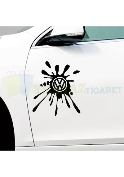 Volkswagen Logo Splash Oto Sticker Etiket Yapıştırma Tampon 2 Ad